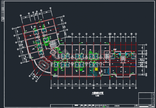 扬州某七层宾馆给排水CAD施工图-图二