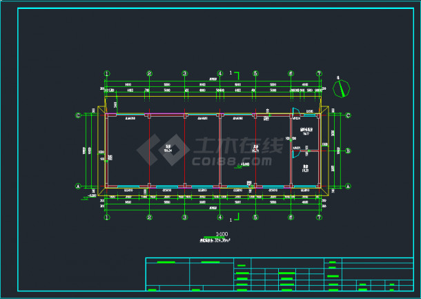 某大跨度单层混凝土仓库全套建筑设计图-图二