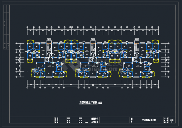 某十二层住宅楼给排水CAD设计图-图二