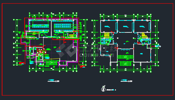 某学校六层综合楼给排水CAD设计图-图二