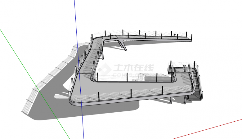 大规模后现代风格桥梁su模型-图二