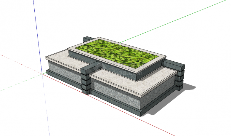 北欧方形树池SU模型设计-图二