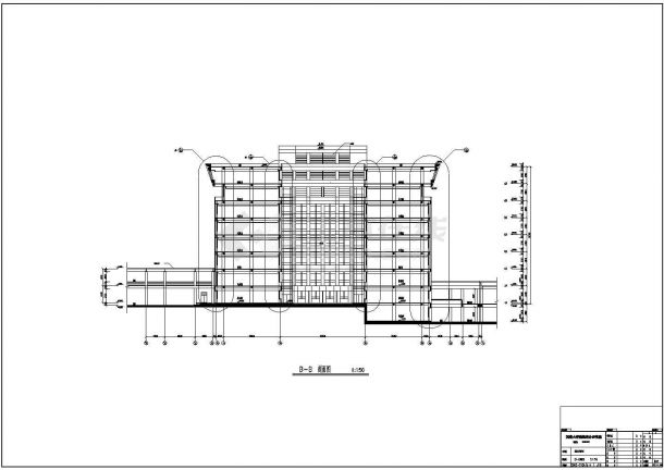 山东某知名大学图书馆建筑施工CAD图纸-图二