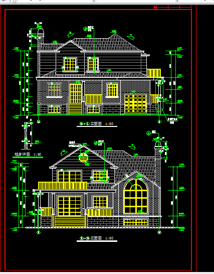 高档民间别墅建筑设计全套CAD平面图-图二