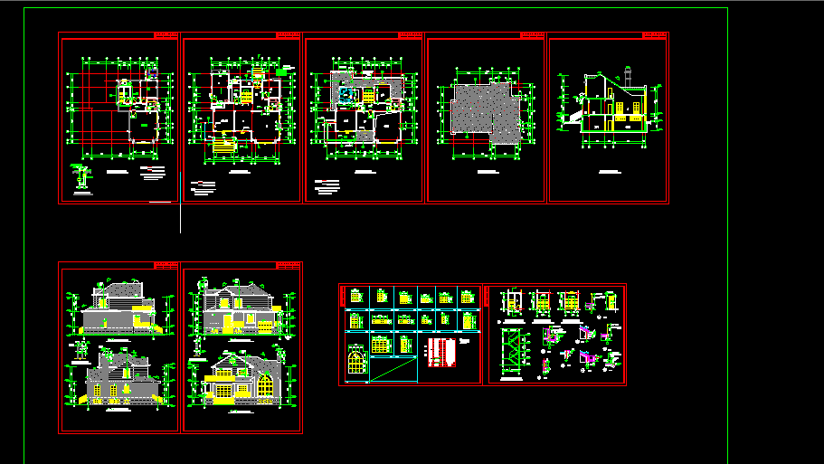 高档民间别墅建筑设计全套CAD平面图