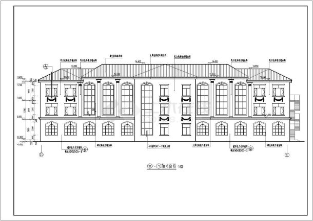 某公司三层综合办公楼建筑设计施工图-图二