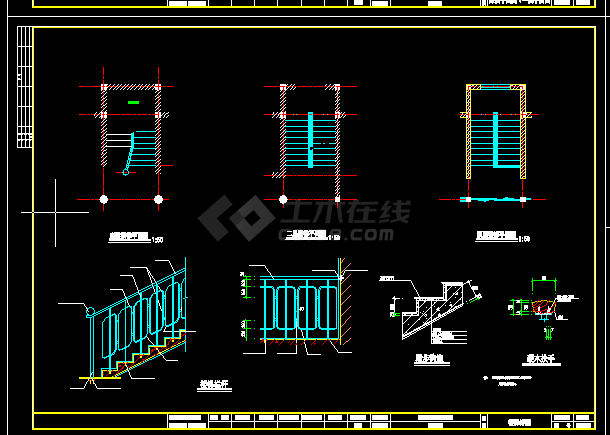 豪华别墅建筑施工设计全套CAD平面图-图二