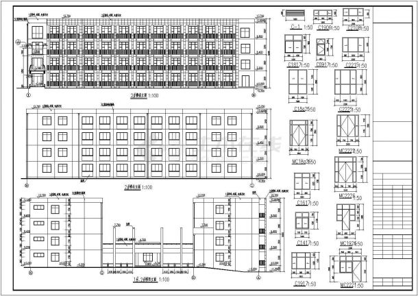 南京某中学四层学生宿舍楼建筑设计施工图-图二