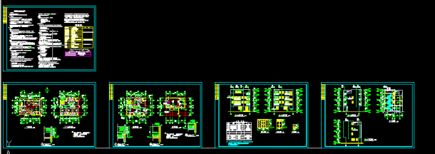 四层别墅建筑设计方案全套CAD详图-图一