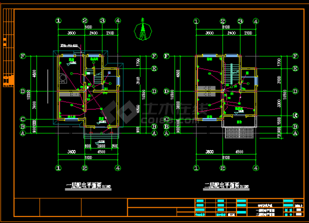 三层别墅电气设计方案全套CAD图纸-图二
