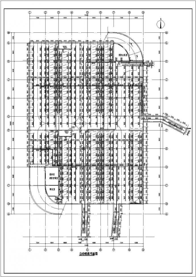 某工程地下复式机械车库给排水全套施工图纸_图1