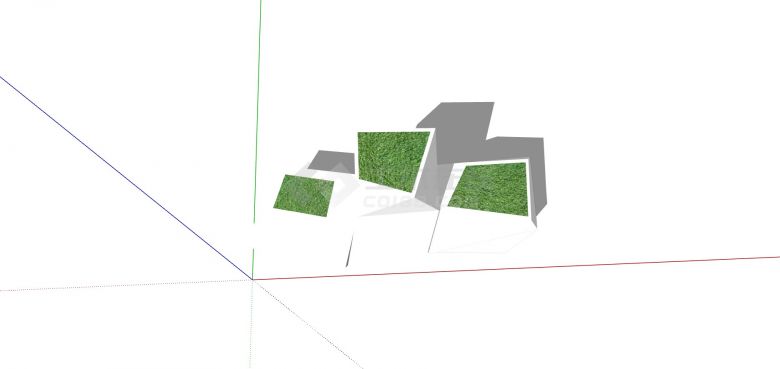 不规则白色排列创意树池su模型-图二
