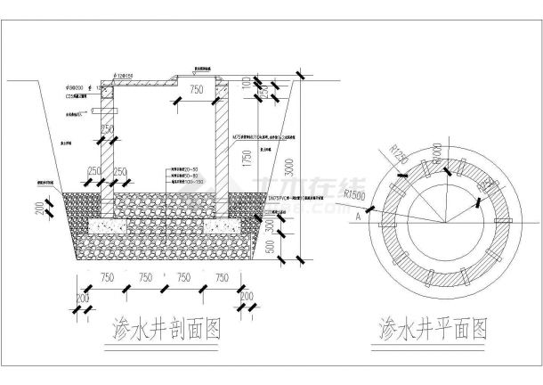 标准小区别墅建筑用化粪池结构图纸-图一