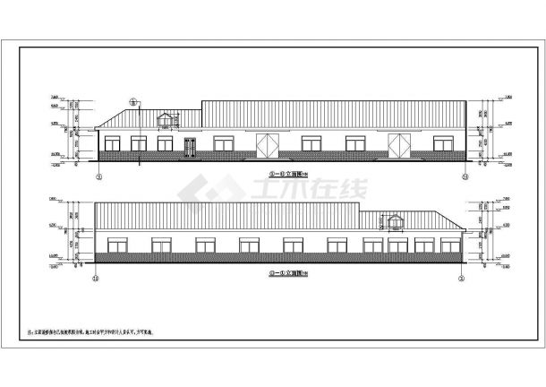 某小学单层学生食堂建筑及结构设计施工图-图一