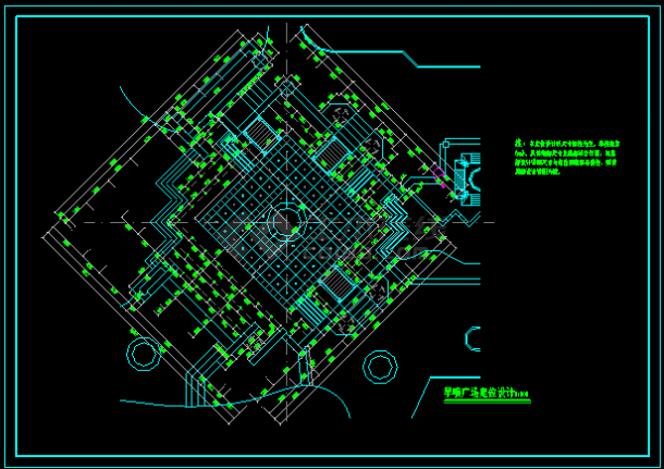 某大型旱喷广场景观规划设计CAD施工图纸-图二