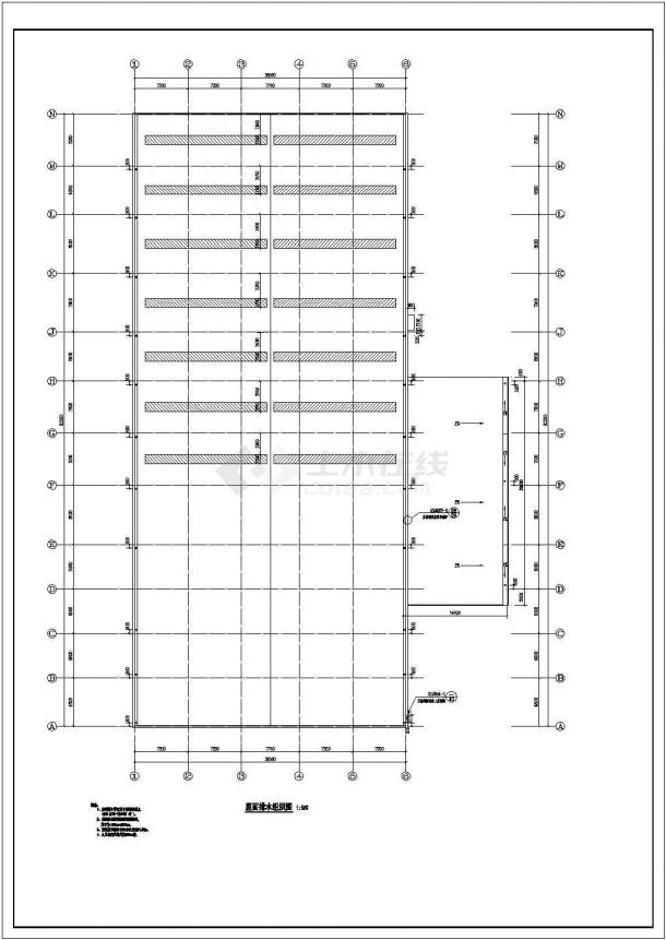 某地2层钢结构北京现代汽车4S店建筑专业方案图-图二