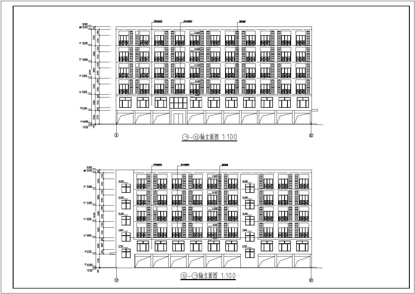 浙江某地区6层综合宿舍楼建筑设计方案图