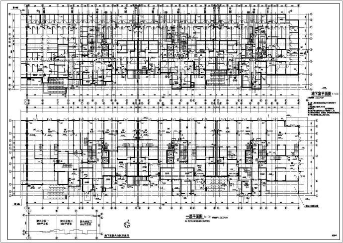 某小区22层高层商住楼给排水自喷平面图系统图_图1