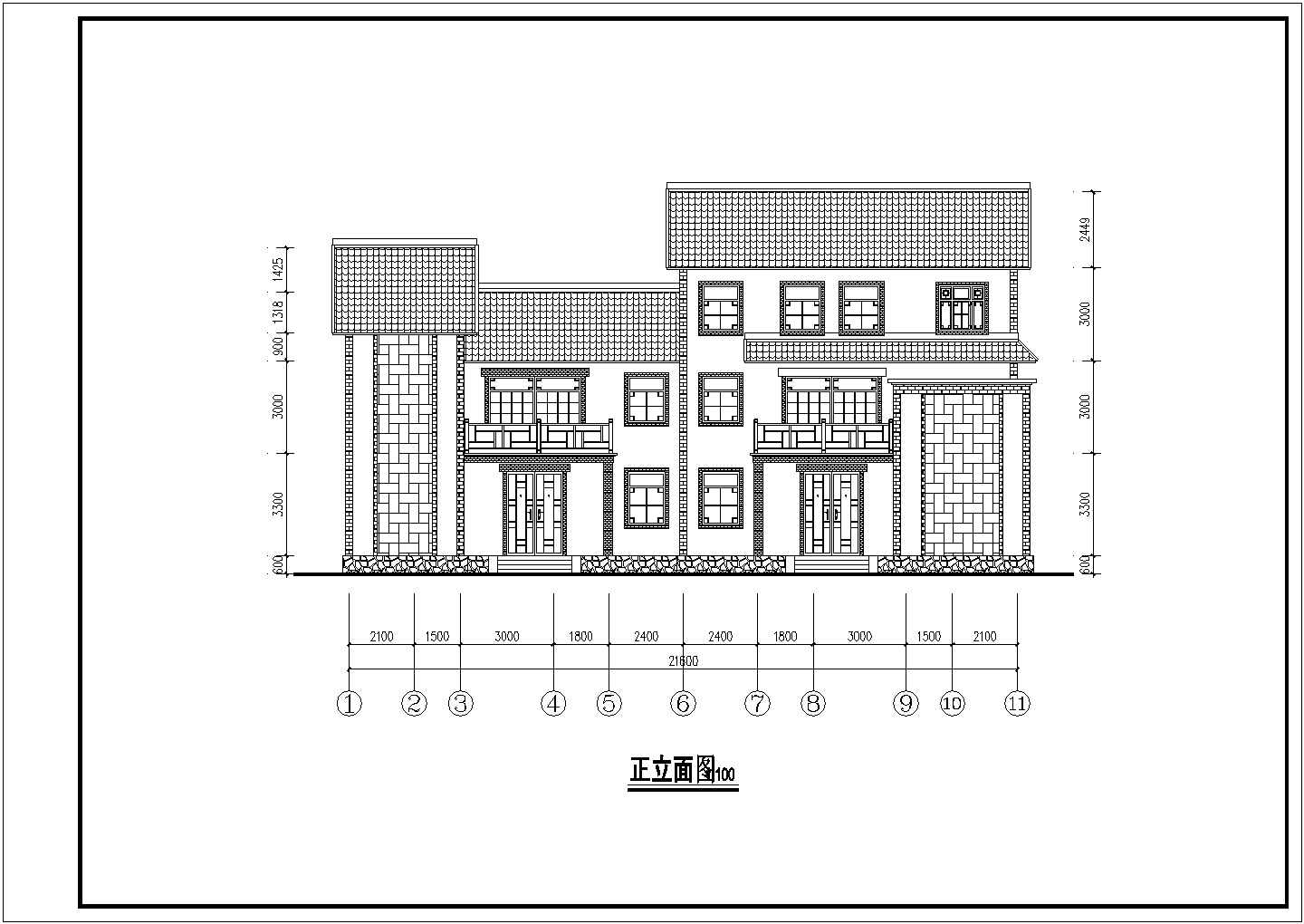 四川某地两层砖混结构新农村住宅建筑设计方案图纸