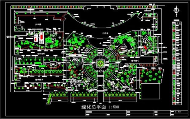 某学校绿化总平面图-图一