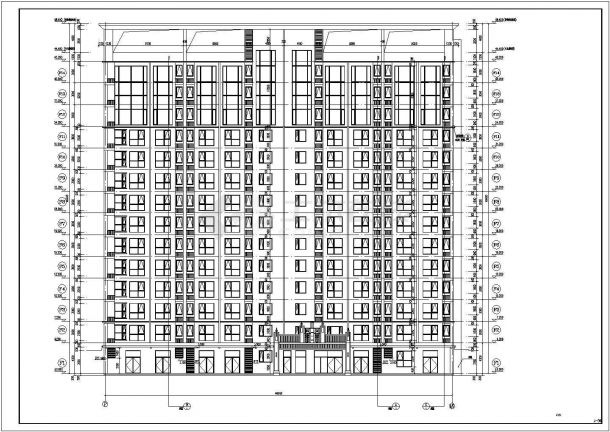 某地区14层剪力墙结构办公楼建筑设计施工图-图一