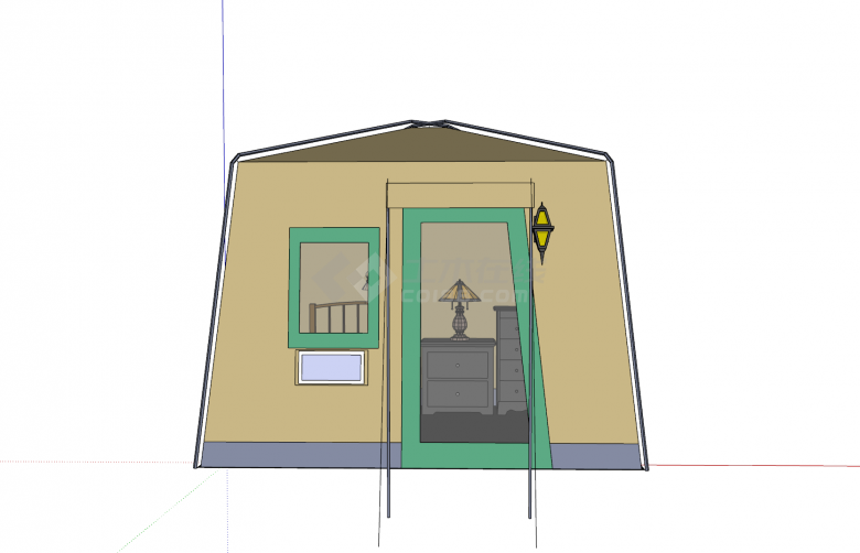 现代多功能一体化帐篷su模型-图二