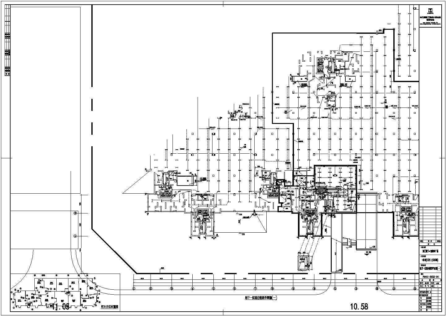 海南某小区大型地下车库配电照明设计平面图