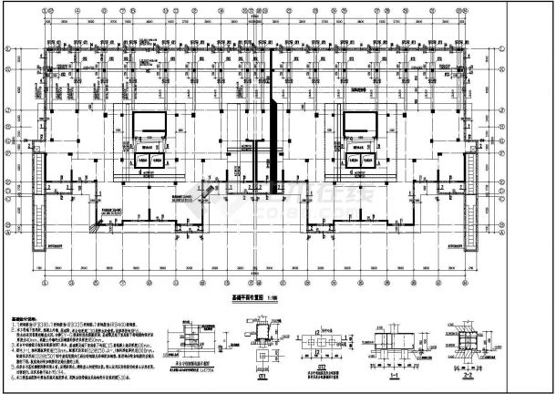 江苏省15层框架剪力墙结构商住楼全套结构施工图-图二