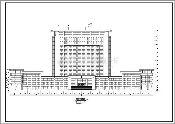 某地十三层框架结构办公楼建筑方案图-图二
