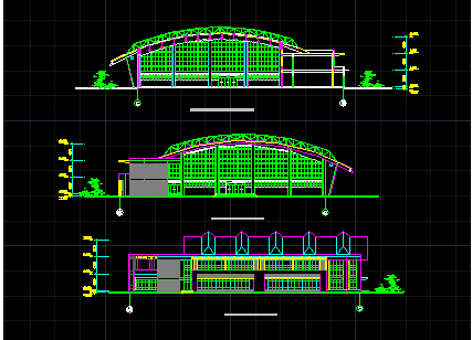 某学校体育馆建筑CAD设计方案图纸-图二