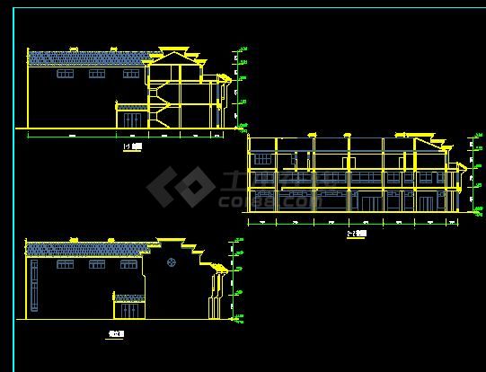 某地小型详细的仿古办公楼建筑设计图（最新整理）-图二