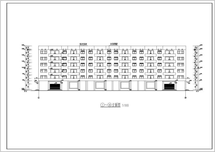 某地六层框架结构商住楼建筑设计方案图_图1
