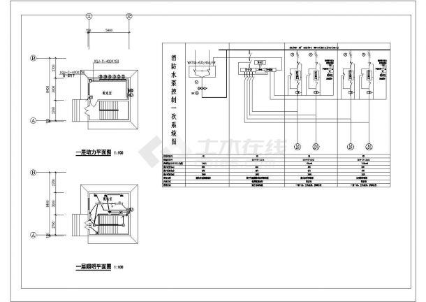 某高层建筑地下消防水泵房电气设计施工图纸-图二