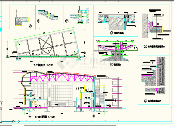 南京某体育会所建筑工程CAD施工图-图二