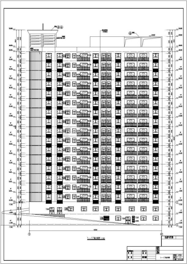 某小区16层住宅楼建筑设计施工图-图一