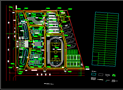 某中学校园规划设计CAD详情图纸_图1