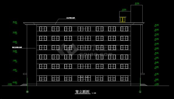 某地区某工厂厂区办公楼设计cad施工图-图二