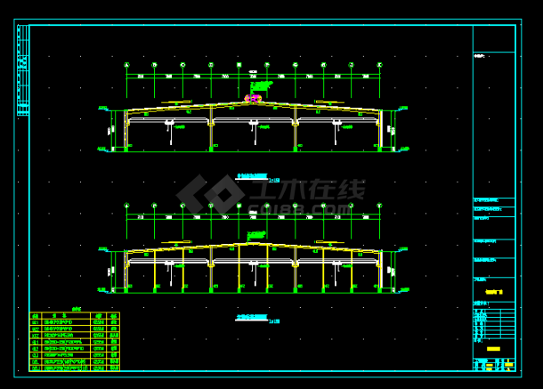 某地汽车生产基地工程建筑结构CAD图纸-图二