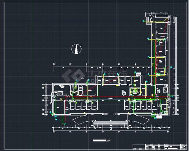 某六层医院病房全套给排水消防设计CAD图-图二