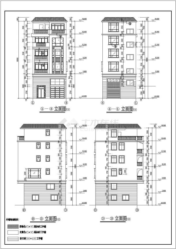 某农村五层框架结构住宅楼建筑设计方案图纸-图一