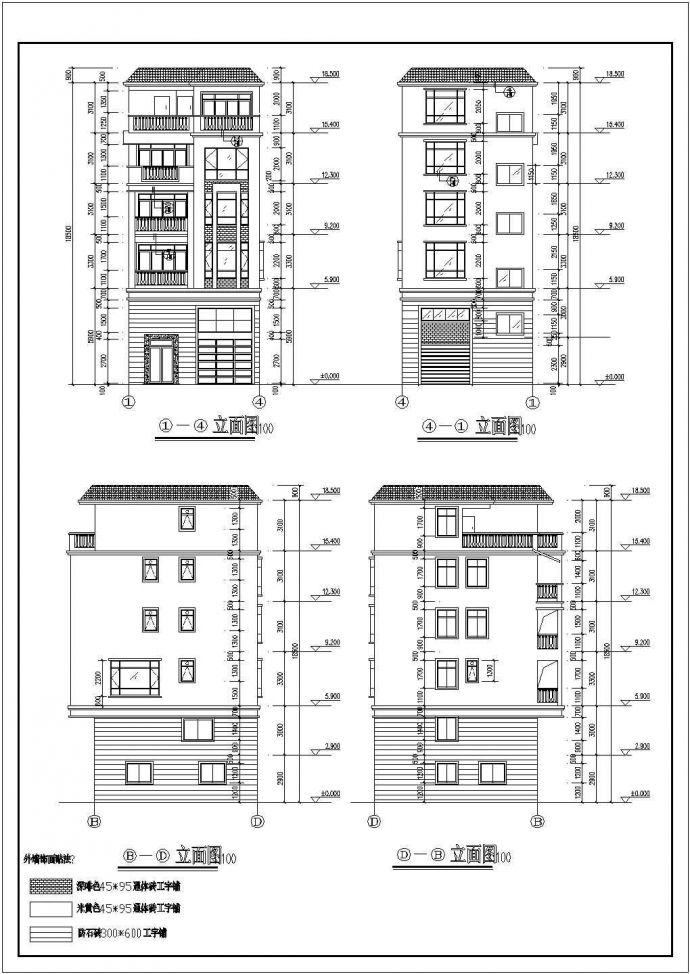某农村五层框架结构住宅楼建筑设计方案图纸_图1