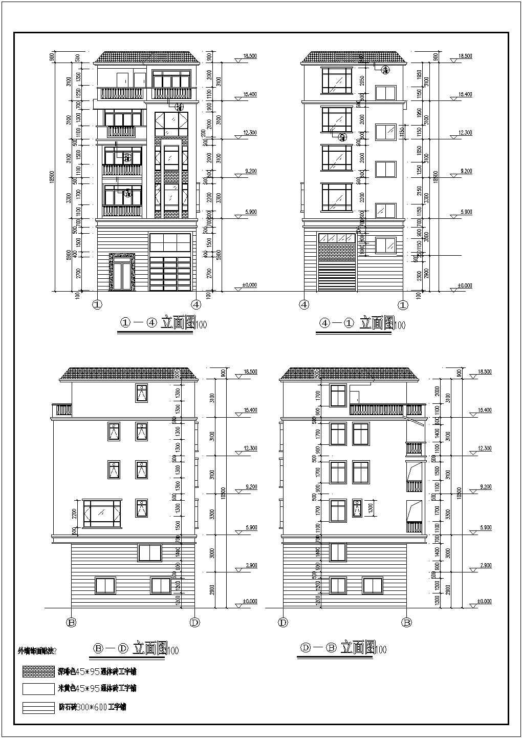 某农村五层框架结构住宅楼建筑设计方案图纸
