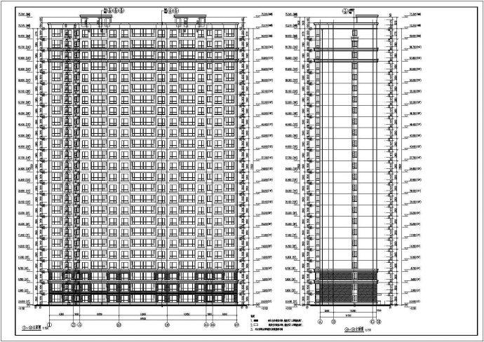 南方某小区二十四层住宅楼建筑设计方案图_图1