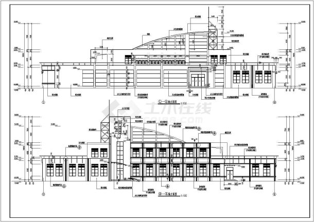 某两层框架结构办公楼建筑设计方案图-图二