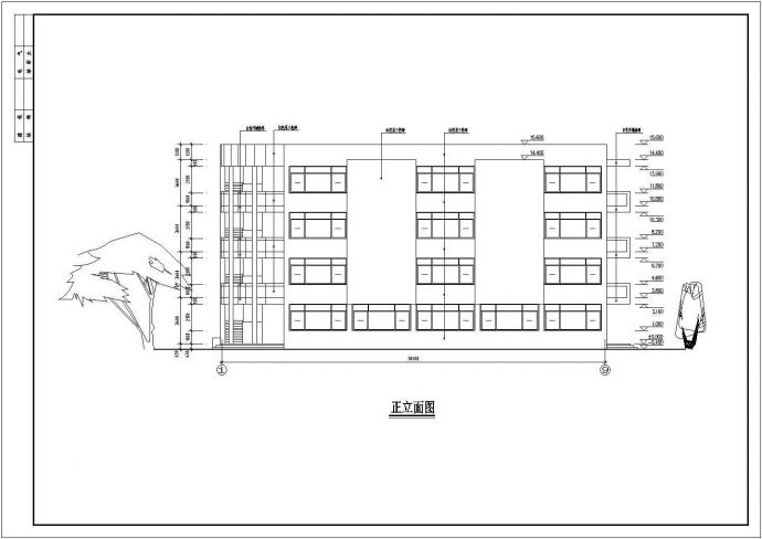 某学校四层框架结构食堂建筑设计施工图_图1