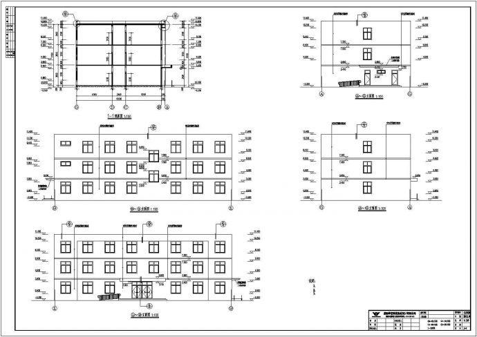 某厂区三层砖混结构办公楼建筑设计方案图_图1
