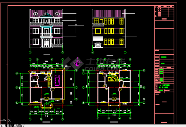 学校宿舍楼建筑施工CAD设计图纸方案-图二