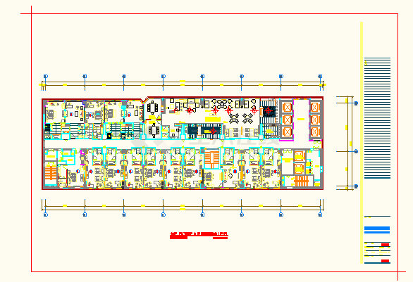 江苏某地办公楼五至十九层间墙平面设计图-图二