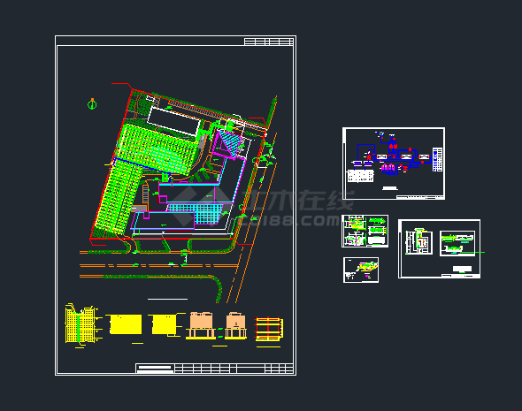 某学院机房全套电气设计施工CAD图纸-图一
