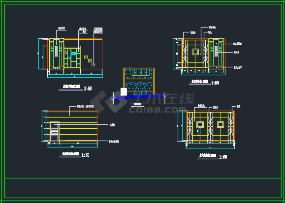 办公空间装修CAD全套设计方案详图-图二